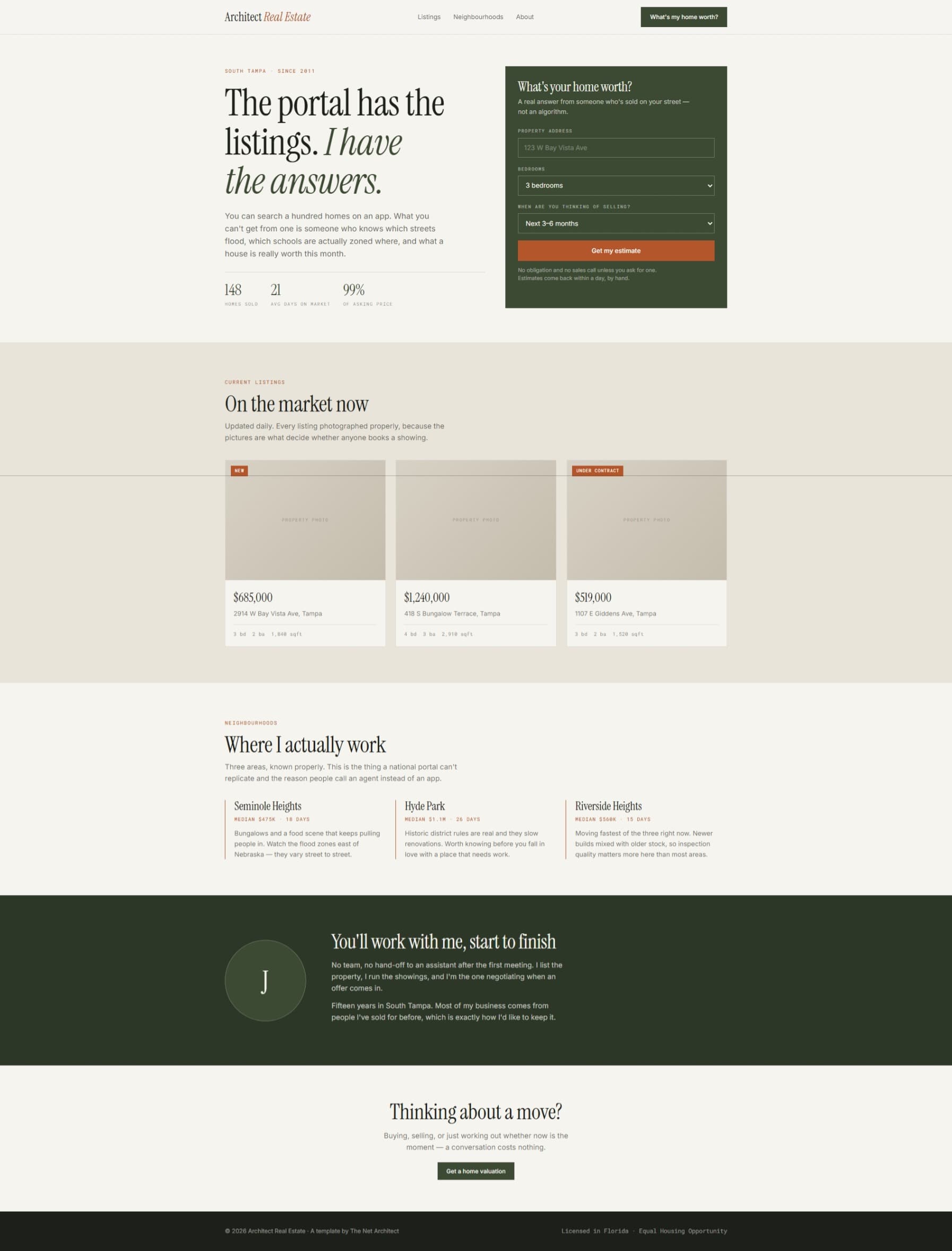 Architect Real Estate website