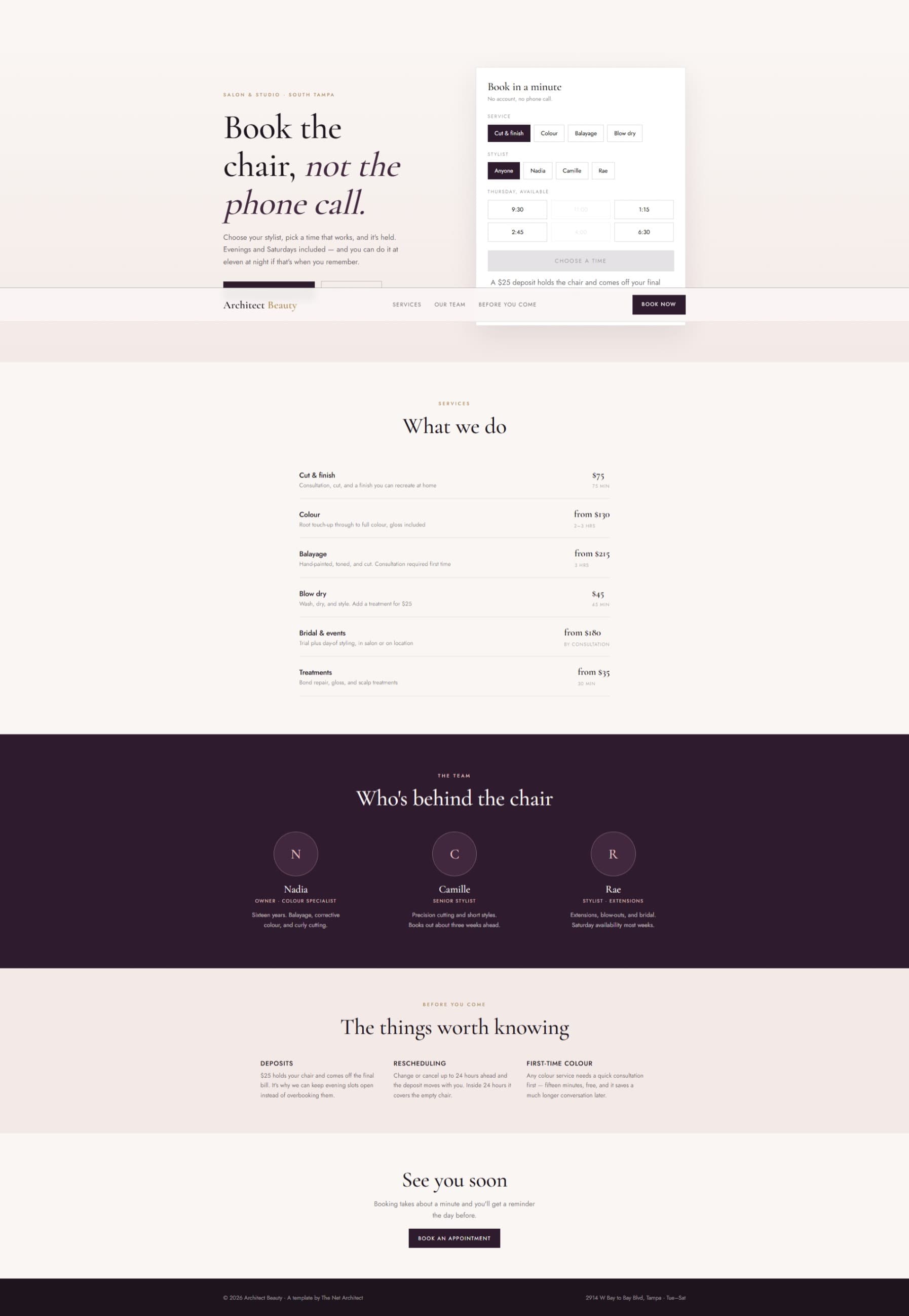 Architect Beauty website